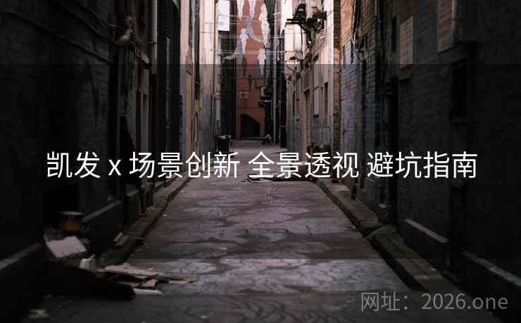 凯发 x 场景创新 全景透视 避坑指南