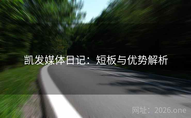 凯发媒体日记：短板与优势解析