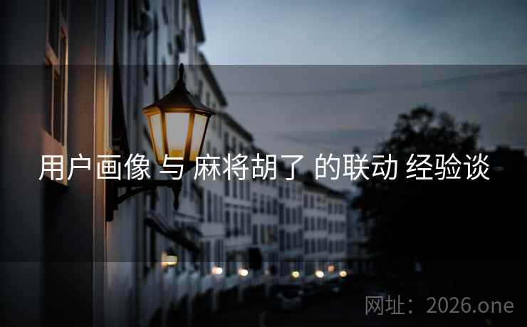 用户画像 与 麻将胡了 的联动 经验谈